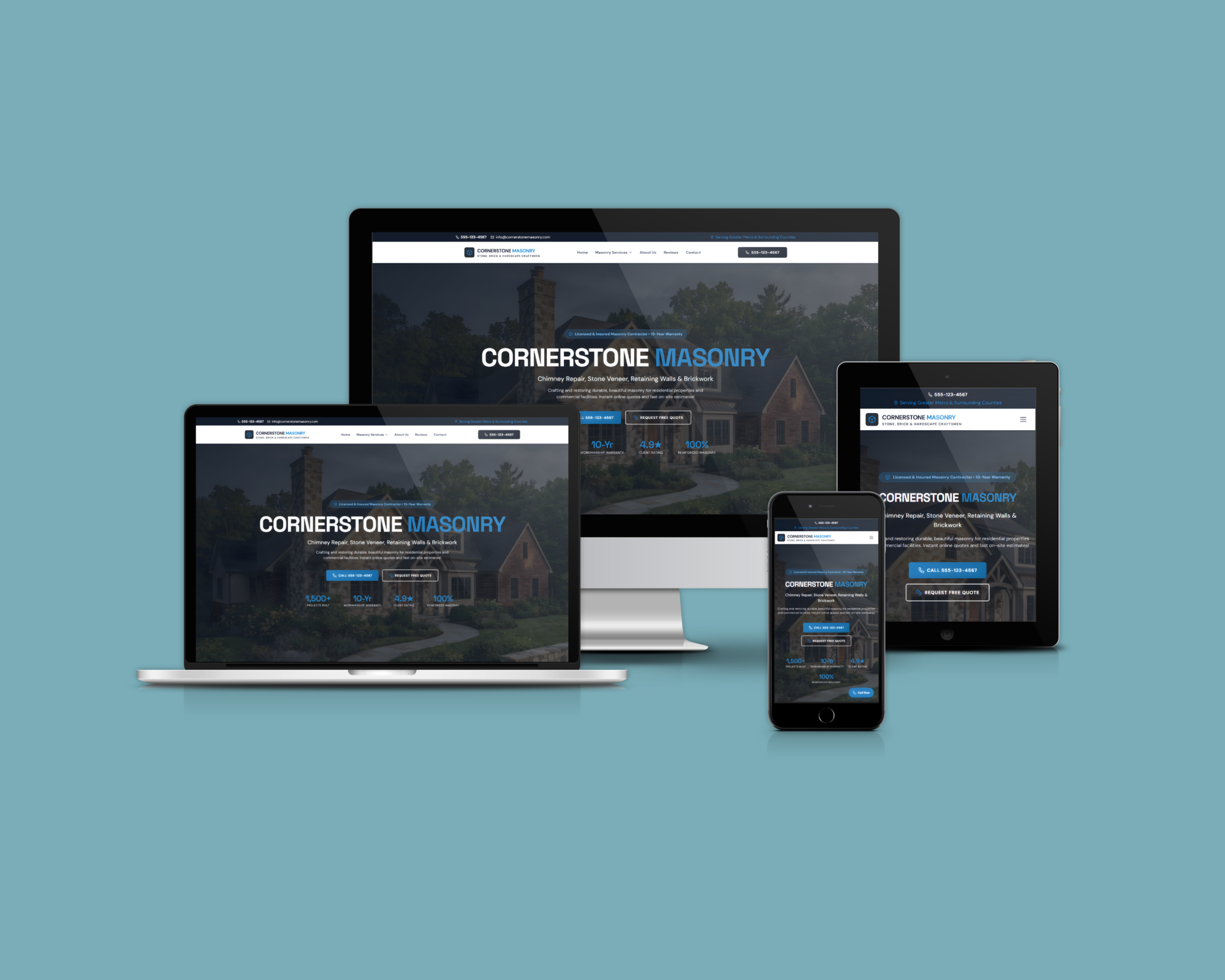Cornerstone Masonry website design by Shallow Consulting