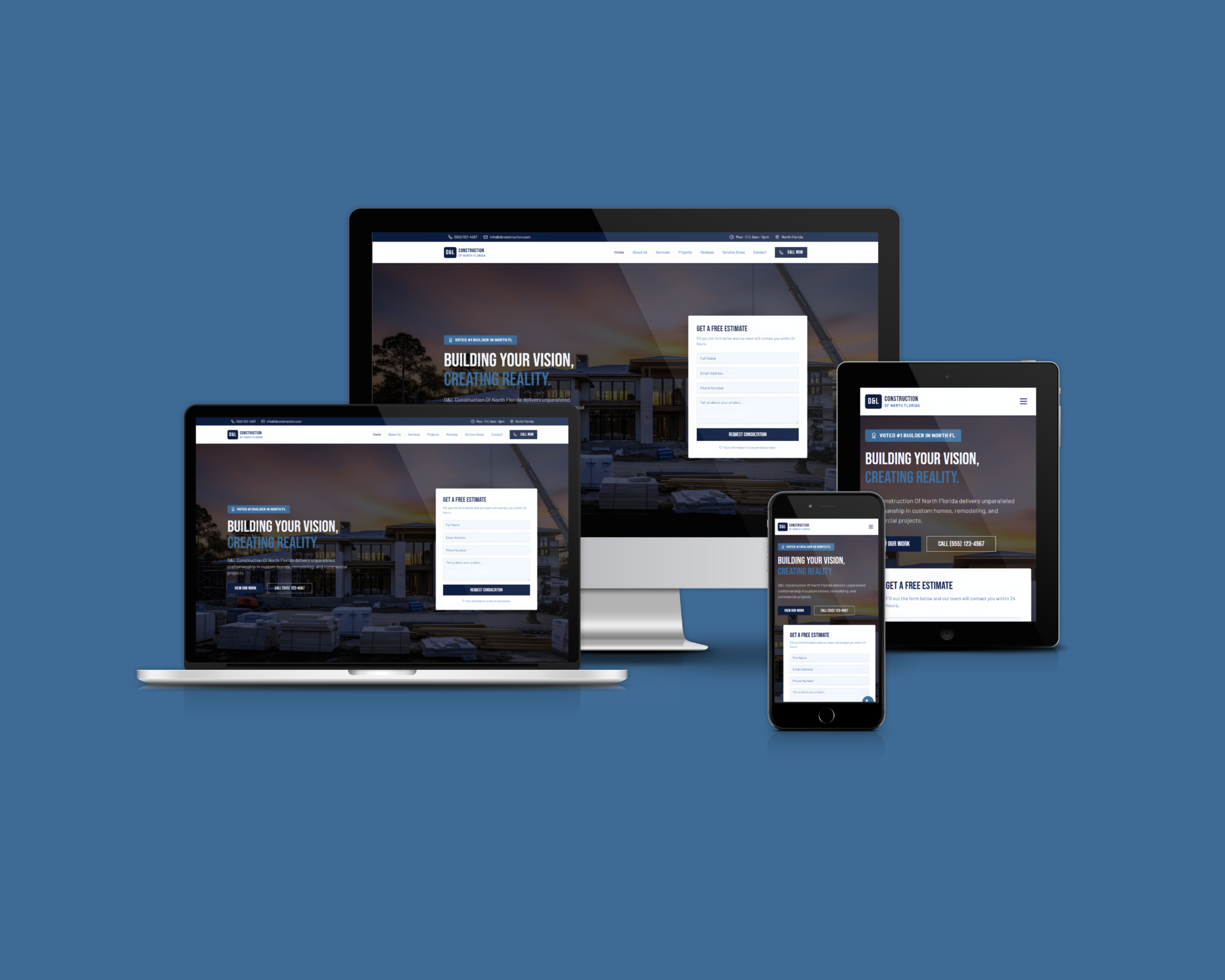D&L Construction website design by Shallow Consulting
