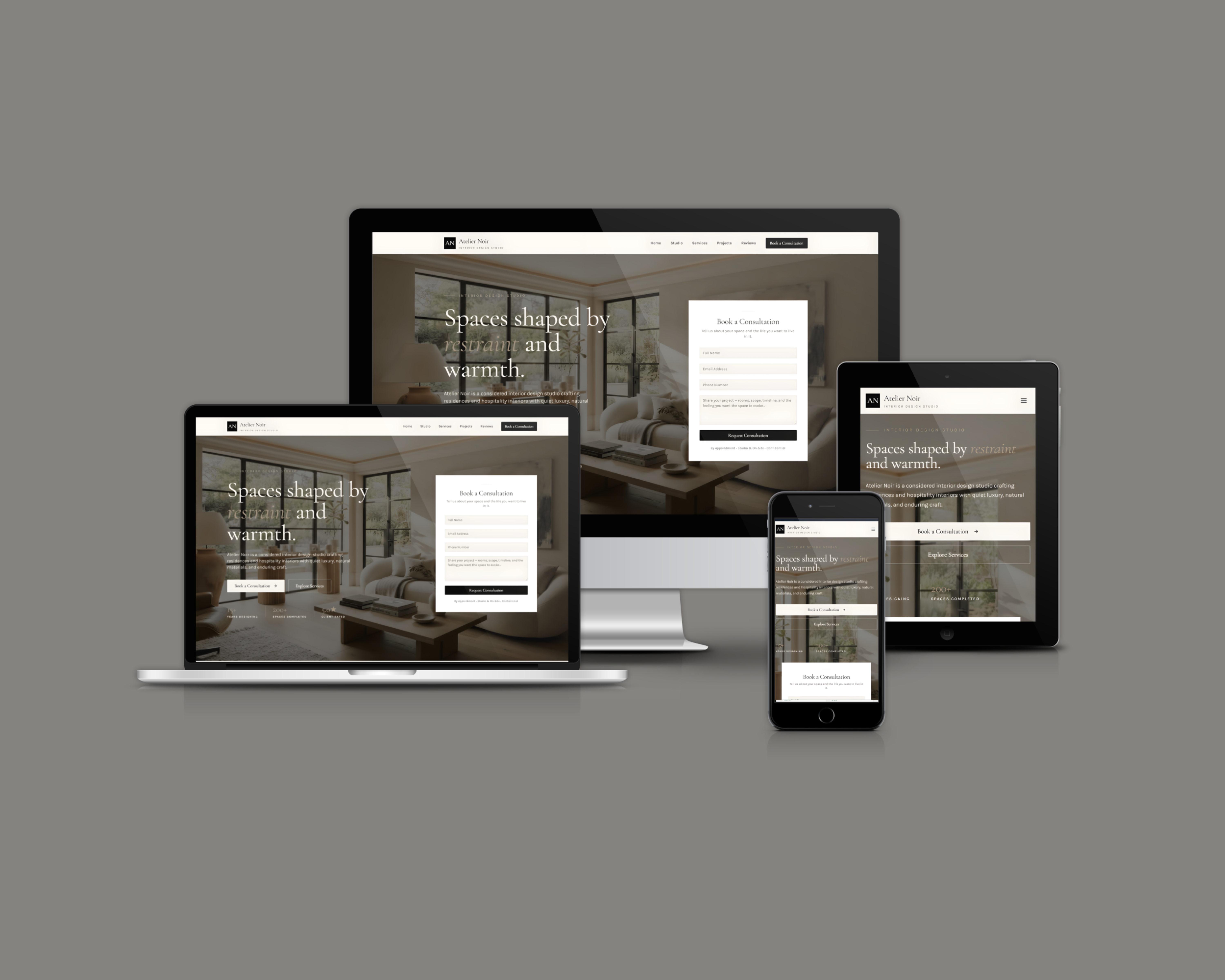 Atelier Noir website design by Shallow Consulting