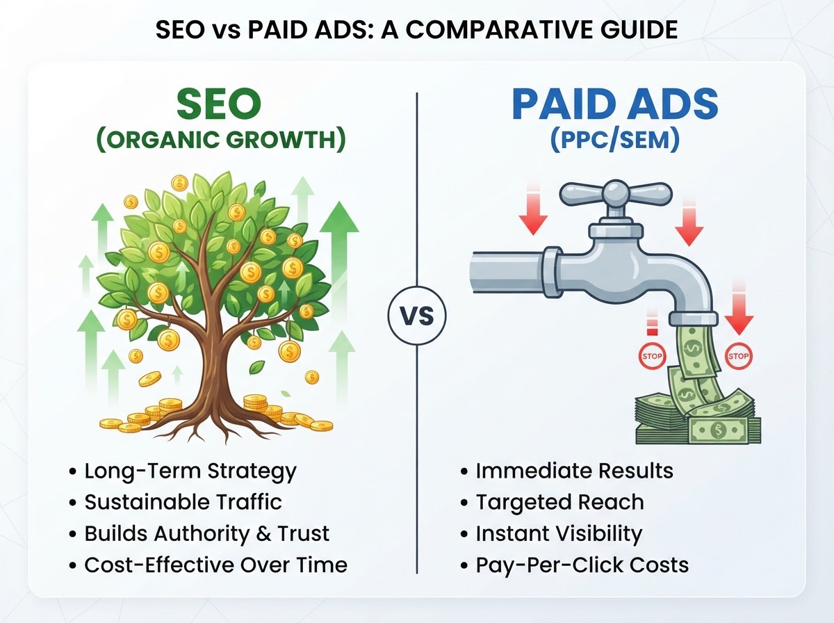 SEO vs Paid Ads overview