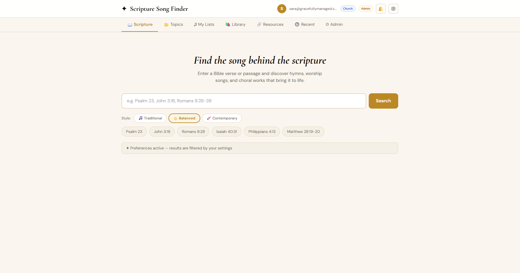 Scripture Song Finder