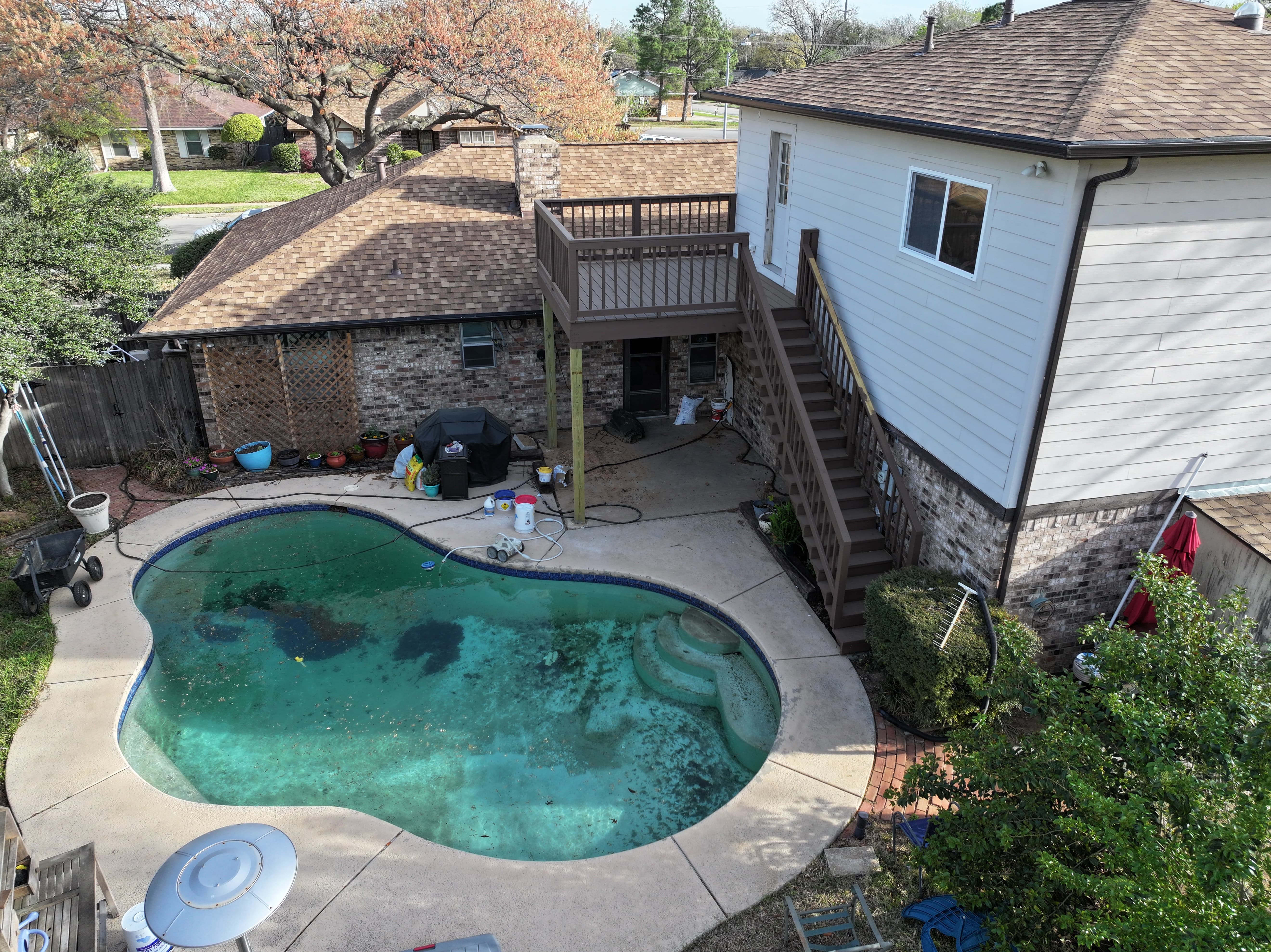 View of backyard from second story deck