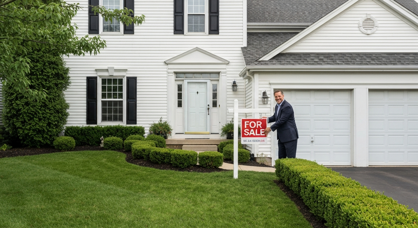 Beautiful suburban home exterior in Homer Glen