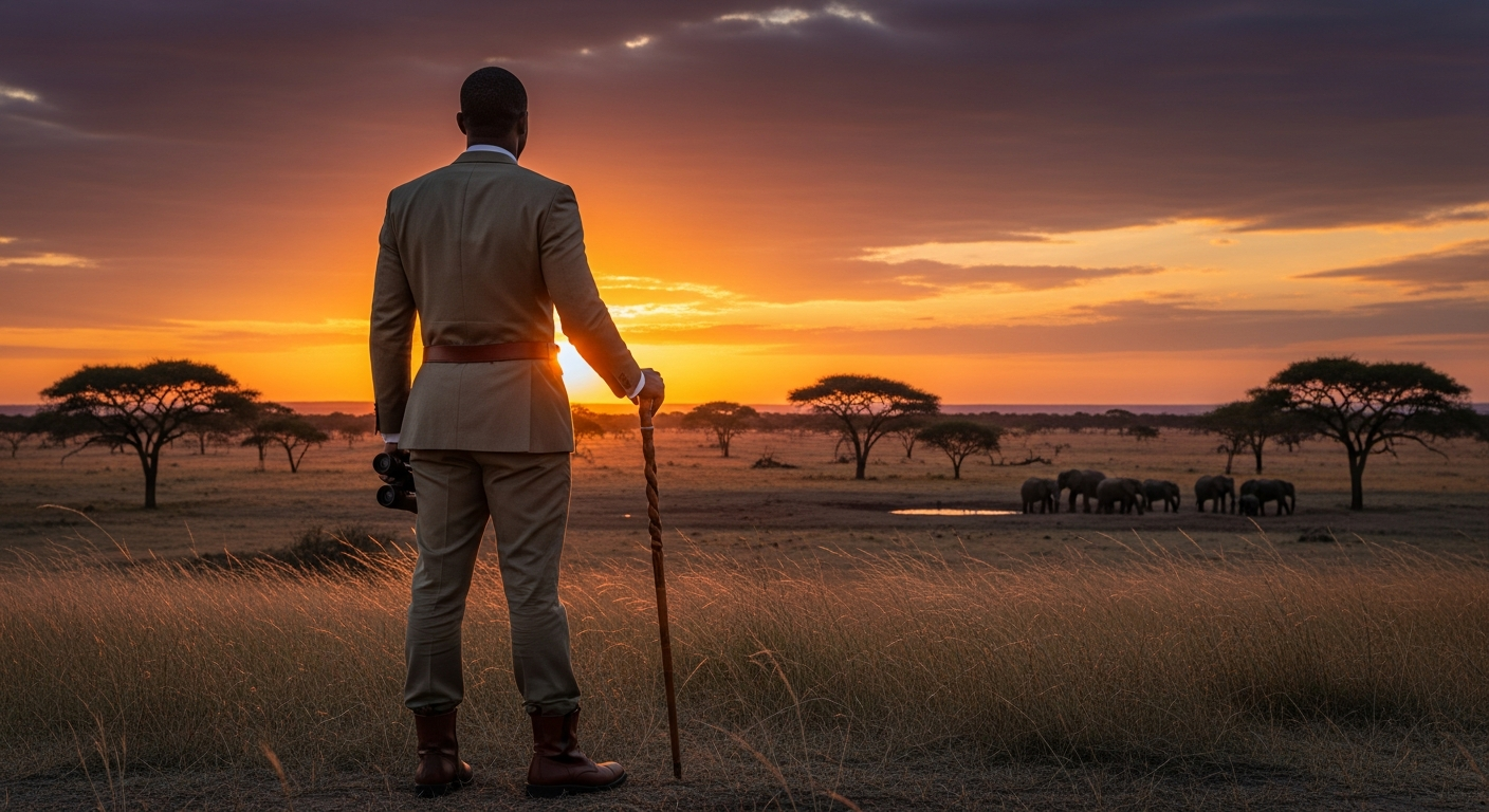 Safari Guide looking over the savanna