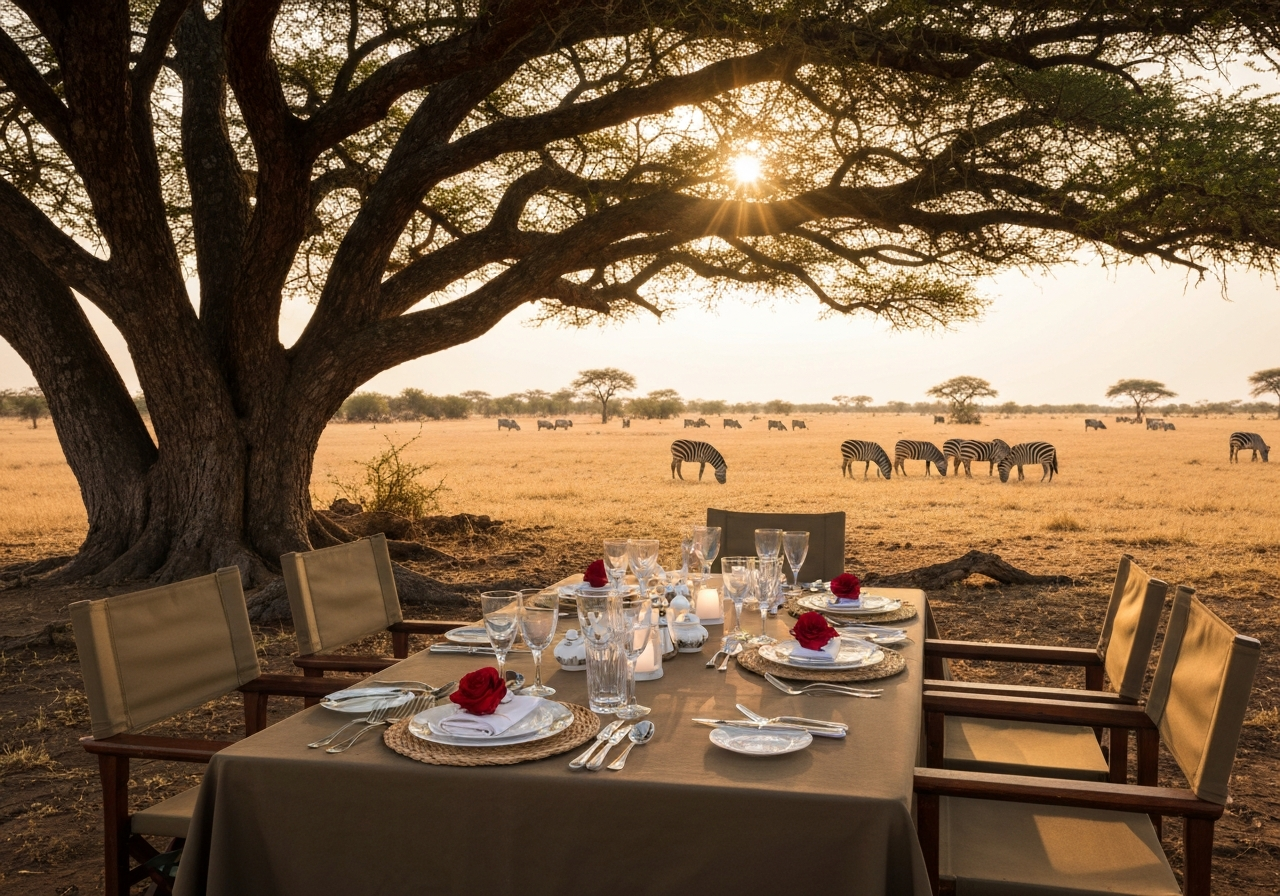 Luxury dining in the bush