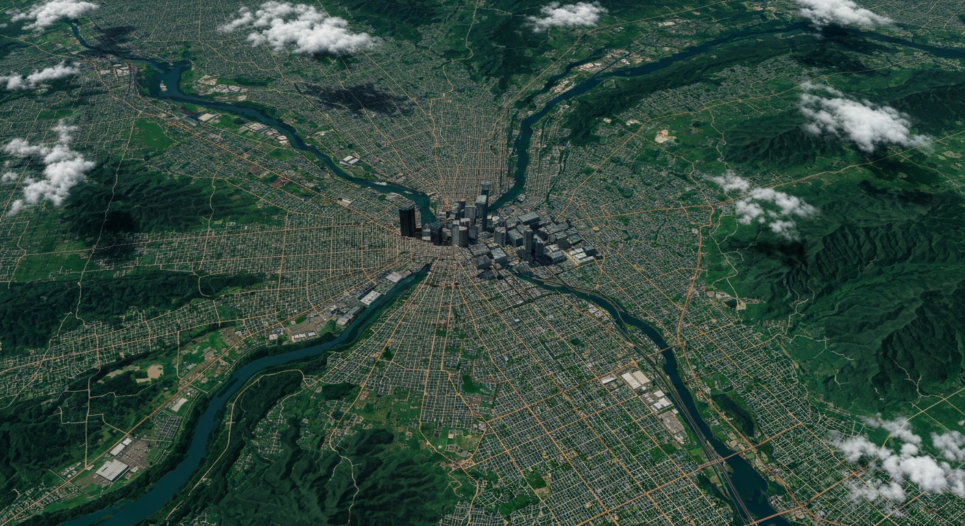 Satellite view of service areas