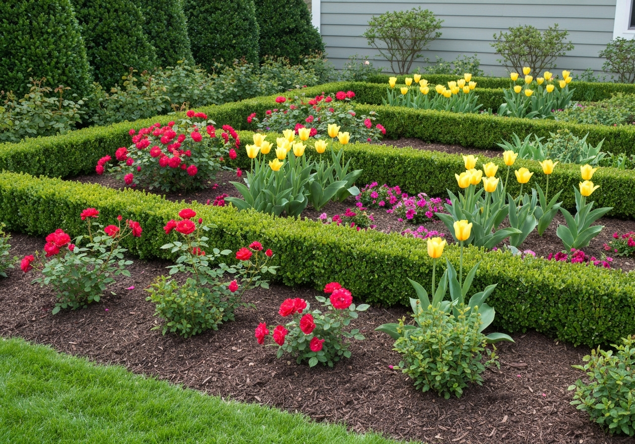 Beautifully maintained garden beds