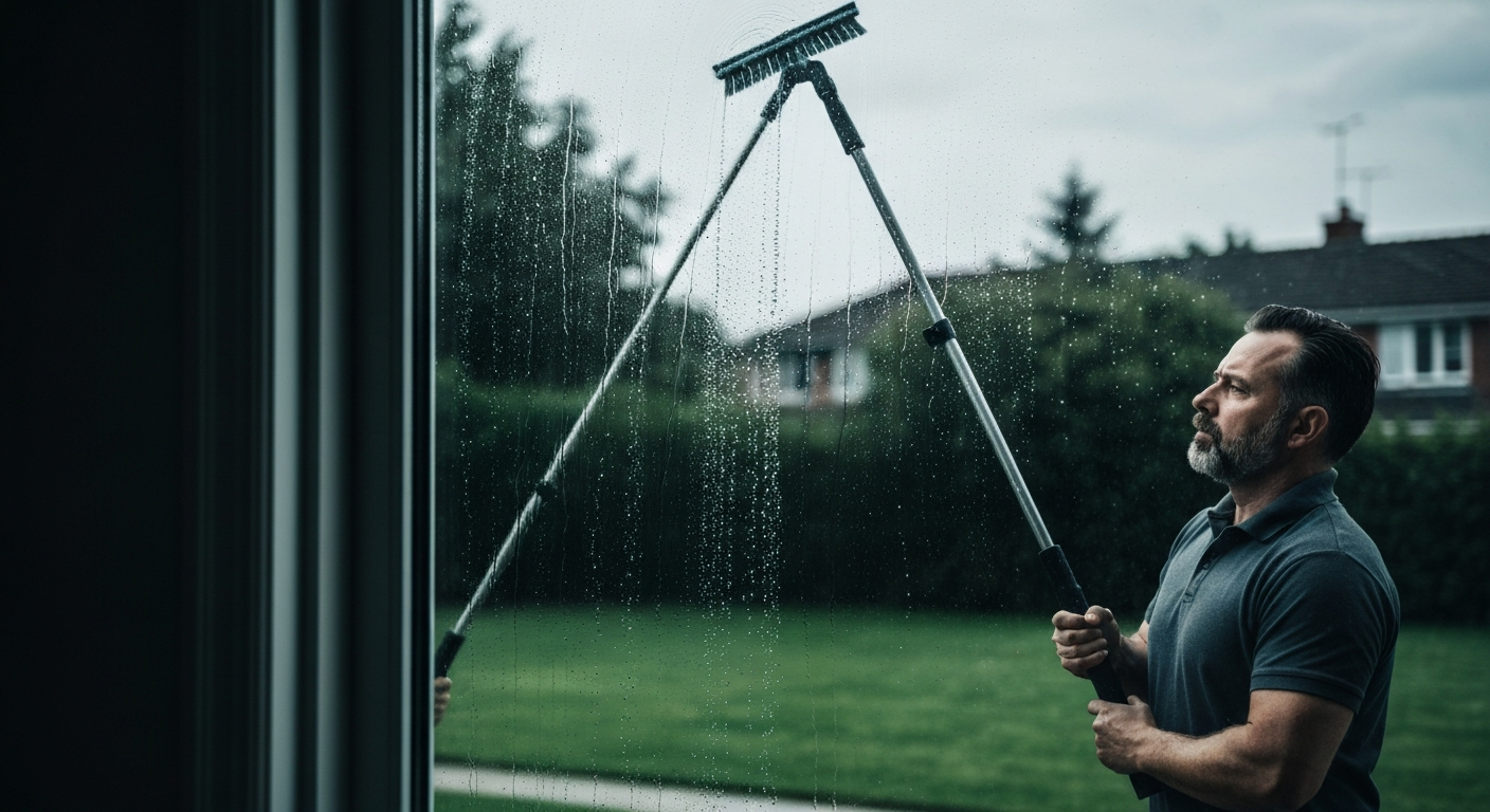 Window Cleaning with Waterfed Pole