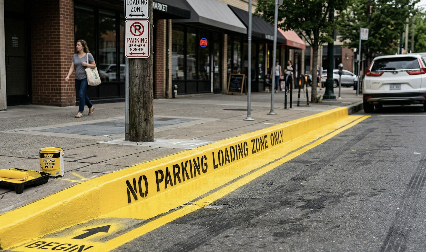 Municipal parking lot line painting and sealcoating in Glencoe