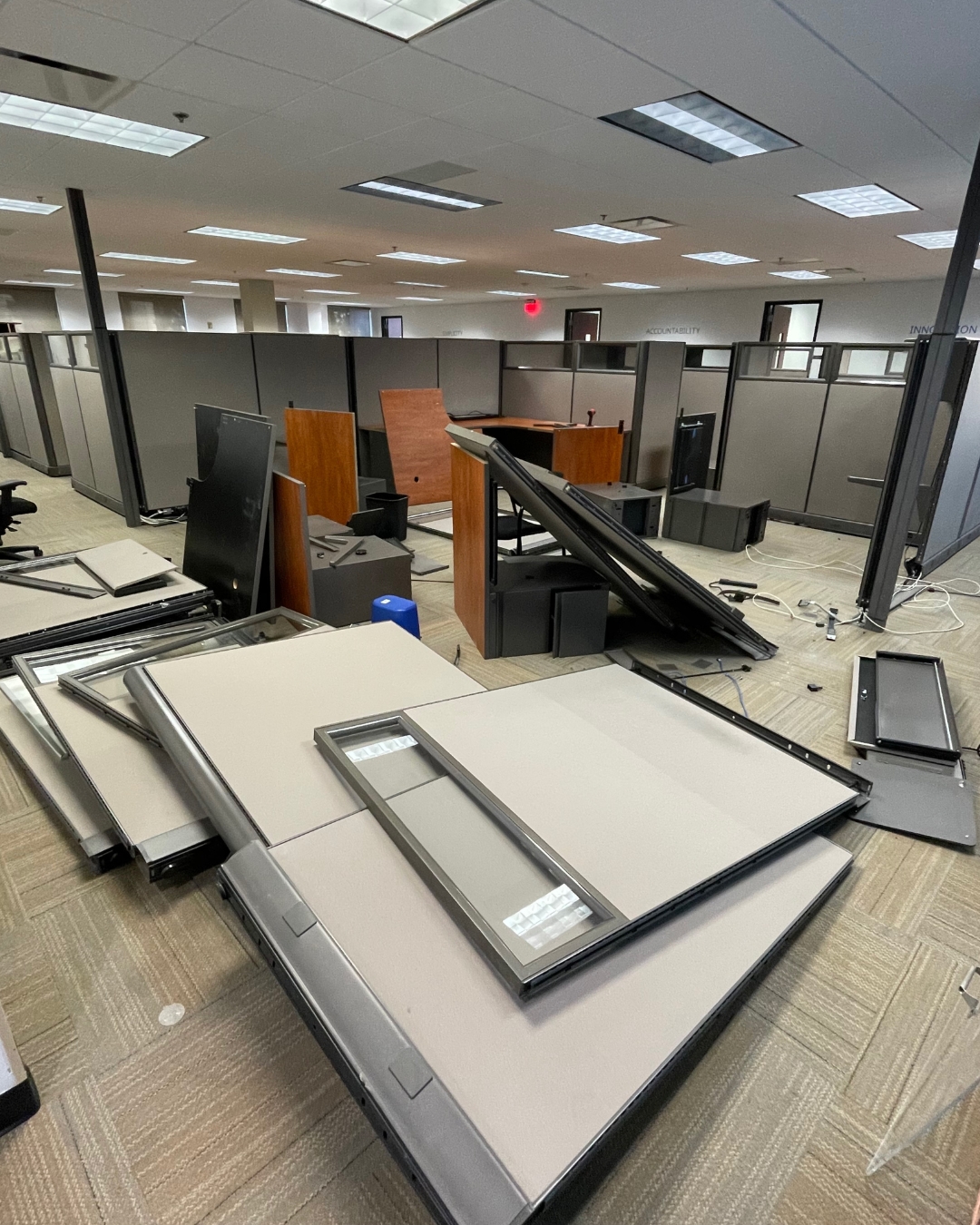 Cluttered commercial space before junk removal