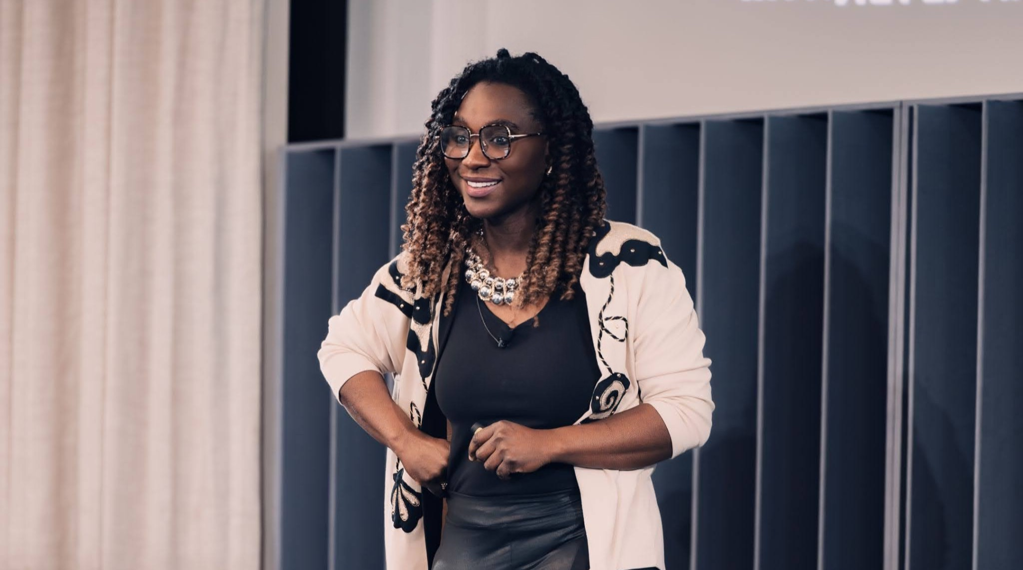Professor Mary Owusu speaking