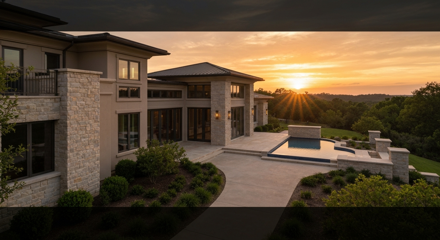 Luxury home at sunset