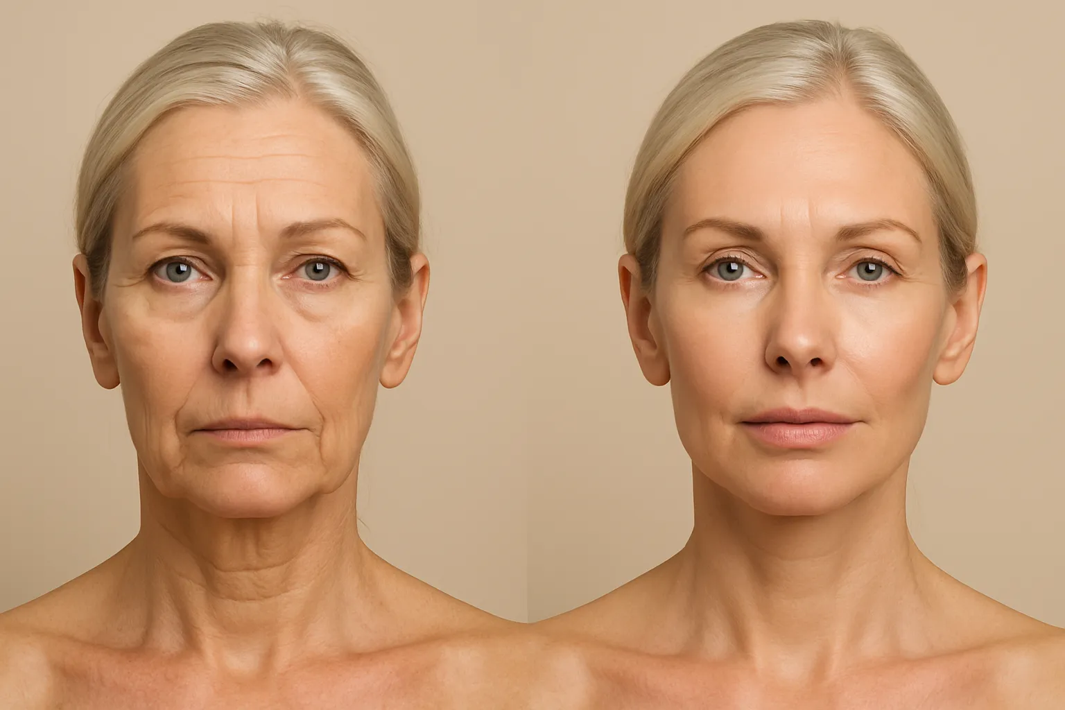 Aesthetic treatment before and after