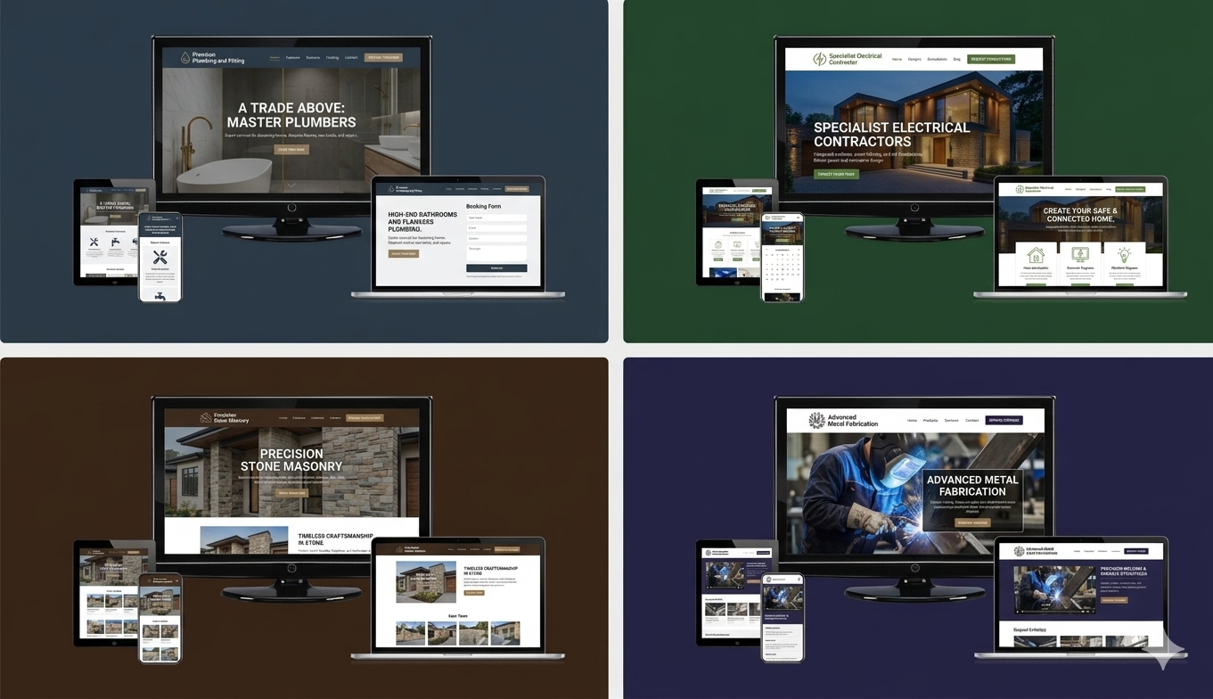 Portfolio examples showing responsive design across devices