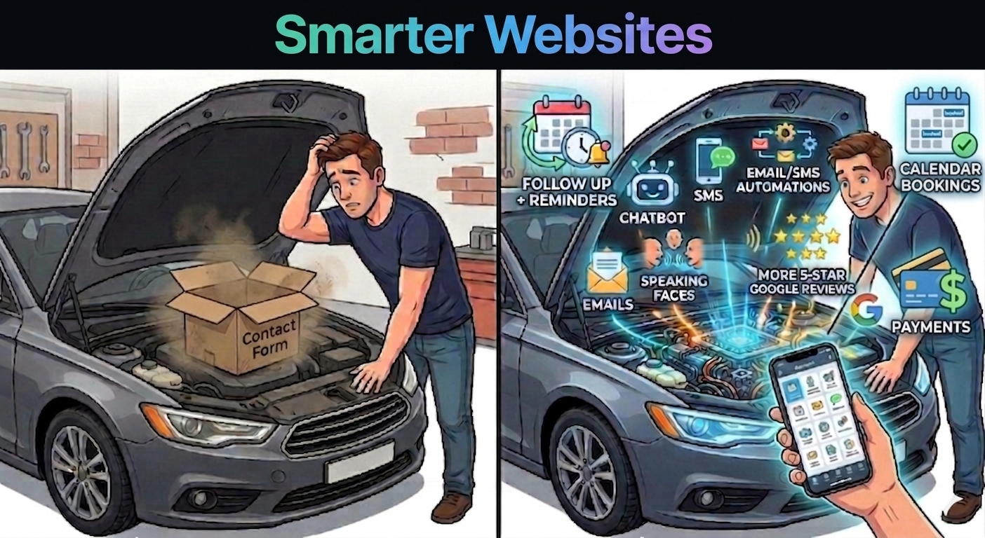 Normal Website vs Smarter Website - Supercharged Powerful Systems Under the Bonnet