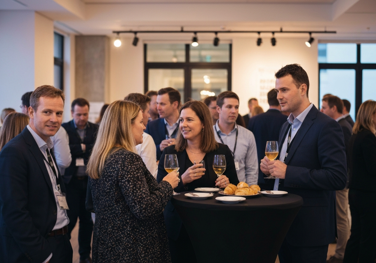 People networking at an event