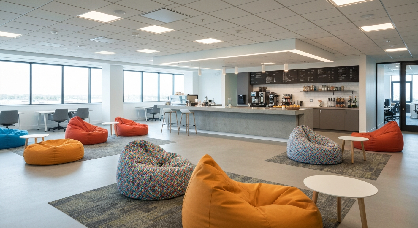 Modern office lounge area