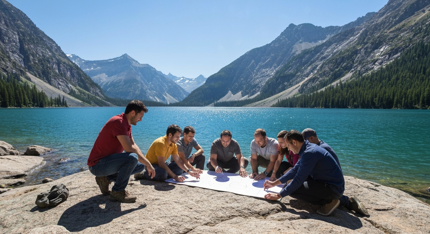 Company retreat in the mountains