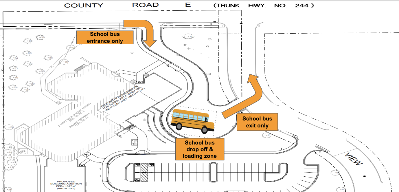 Upper Lot Bus Drop-off Map