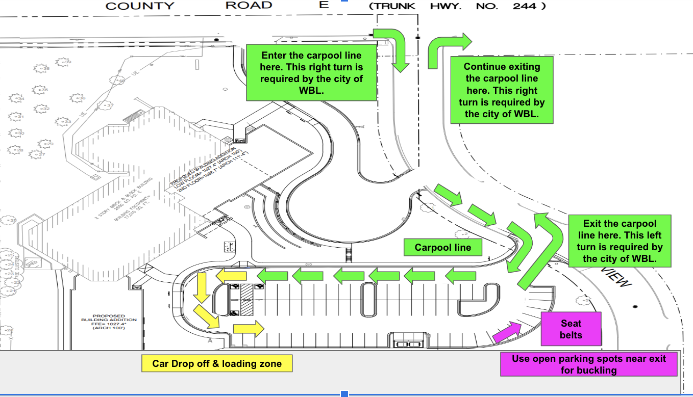 Lower Lot Carpool Map