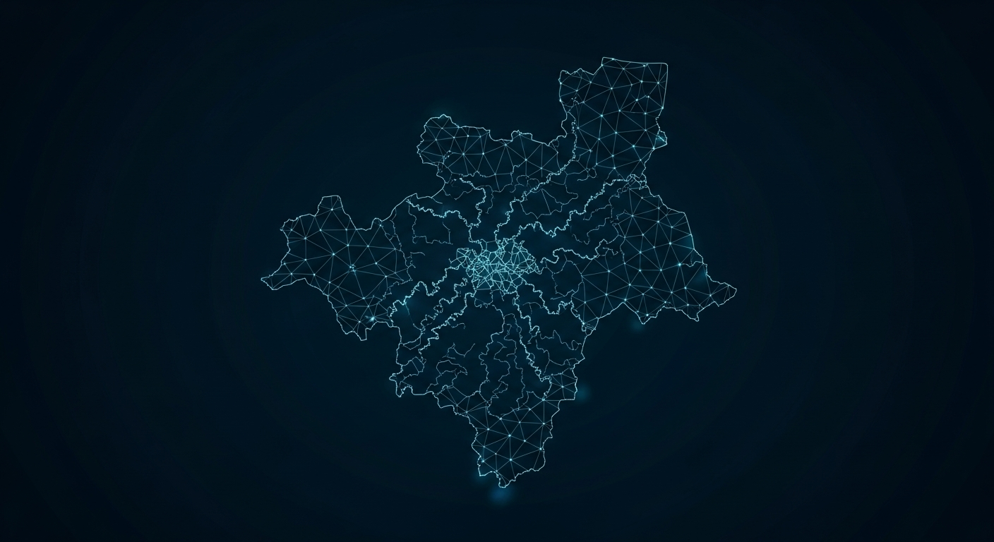 Map showing Surrey Heating service coverage area across Surrey