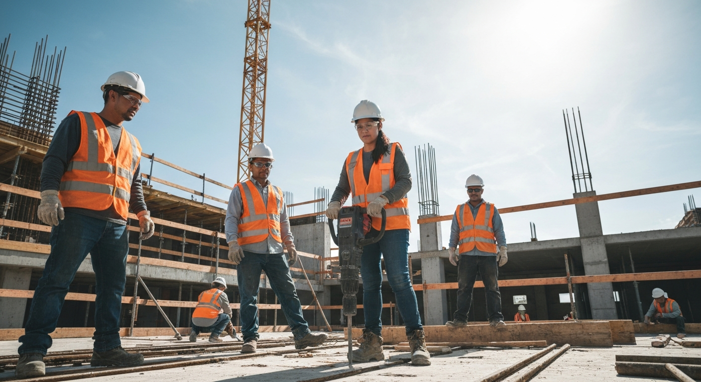 Construction crew working
