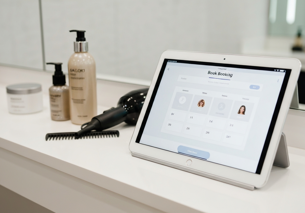 Professional stylist working in a bright modern salon