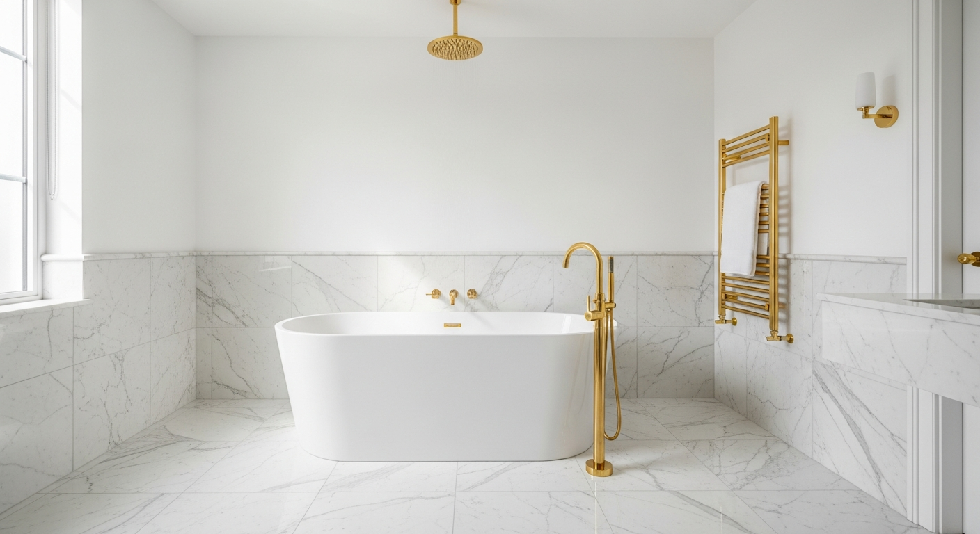 Luxury bathroom installation by Woodro Construction