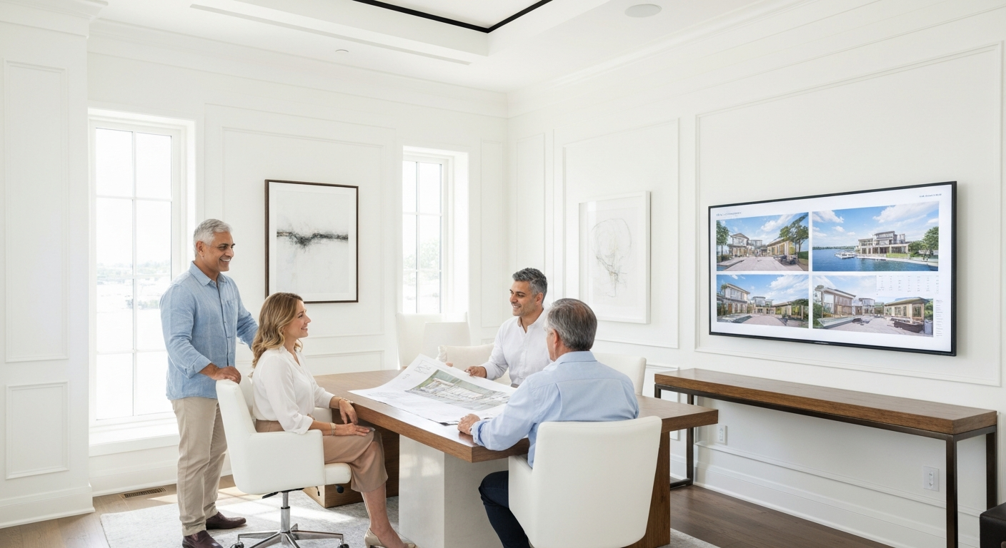 Initial consultation and project discovery for a luxury custom home in Palm Beach, Florida by Signature Luxury Builders.