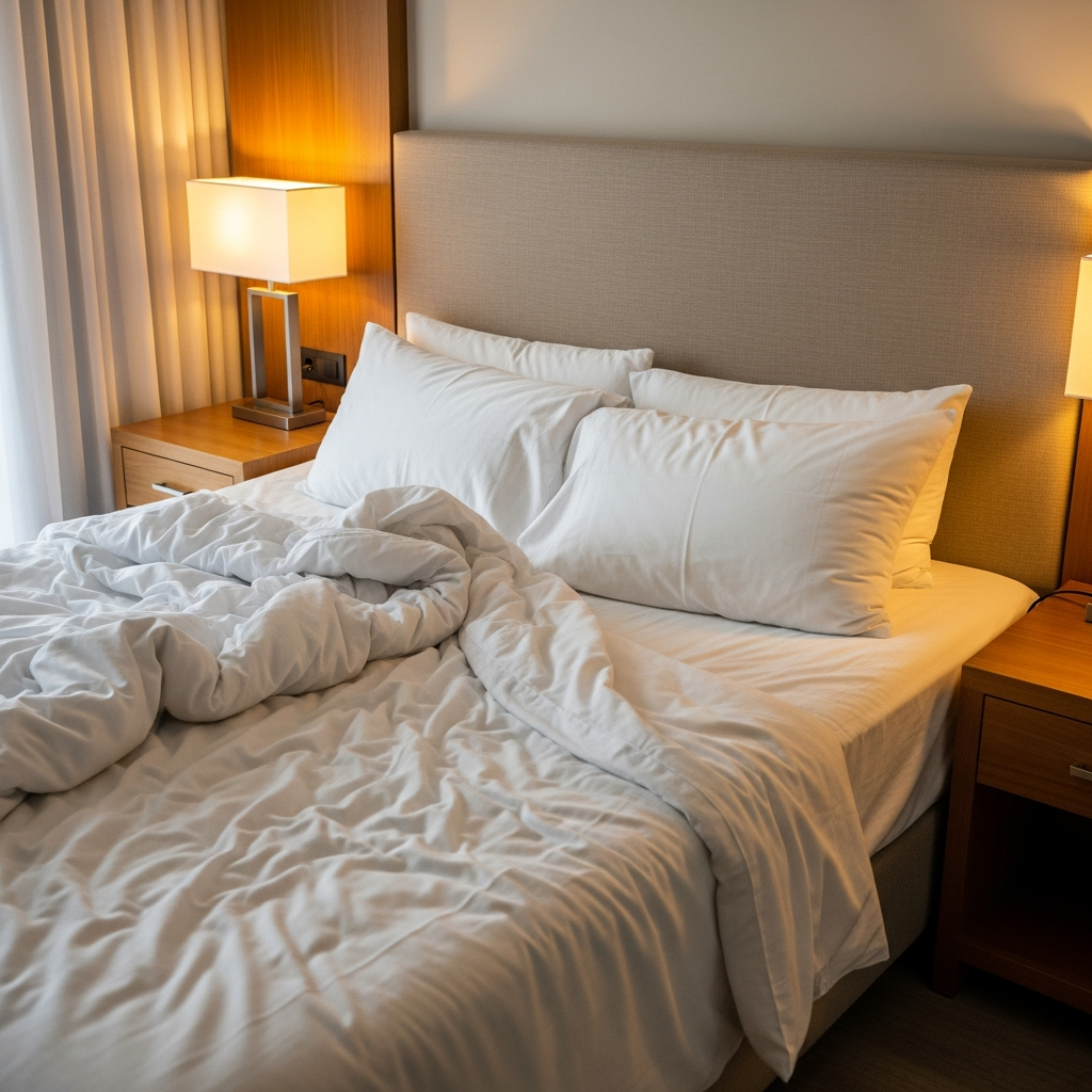 Pristine Airbnb bedroom after professional turnover cleaning by Elite CleanBnb