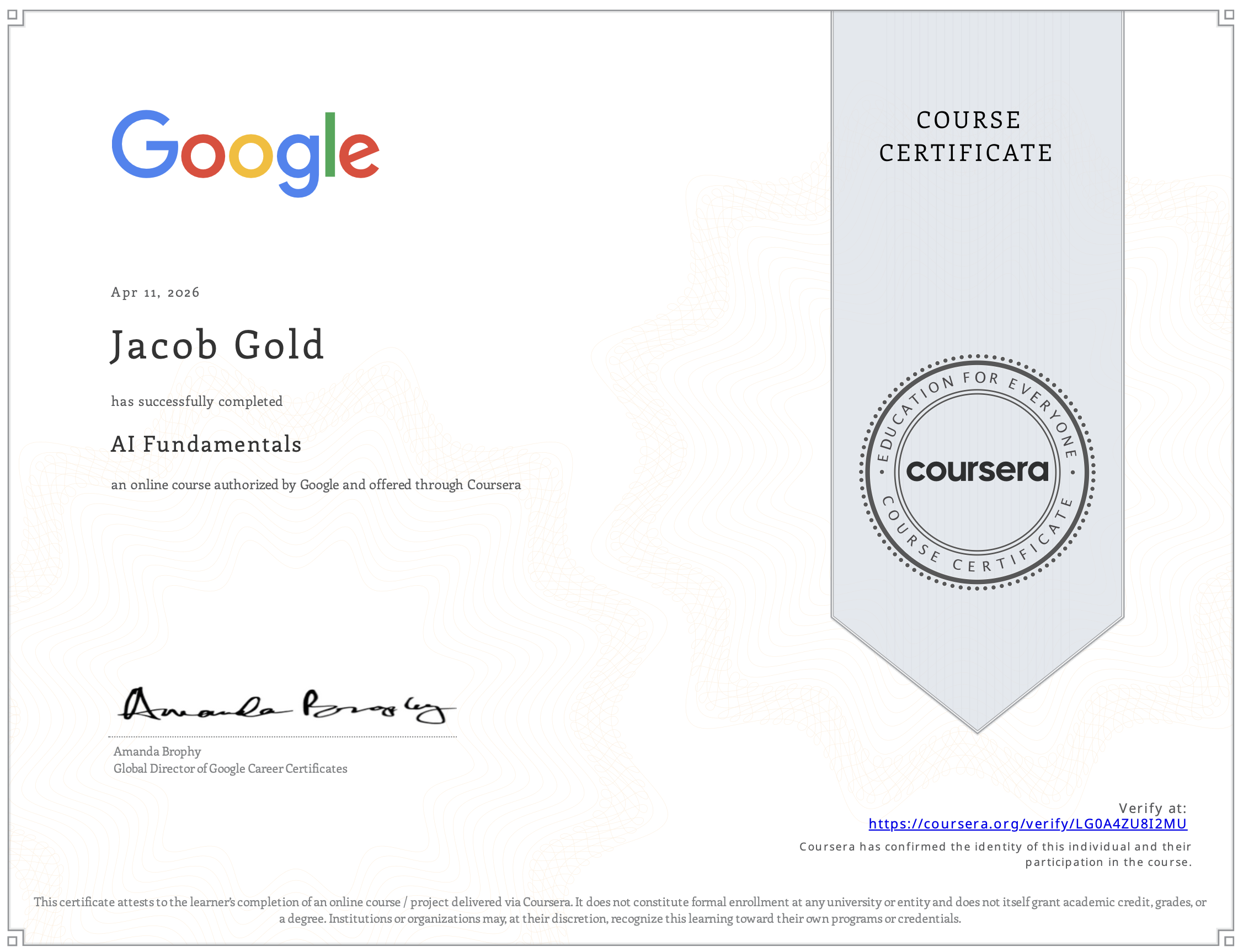 Google AI Fundamentals