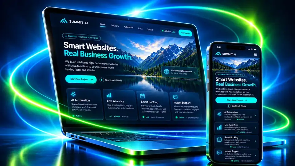 Premium smart website displayed across desktop and mobile devices