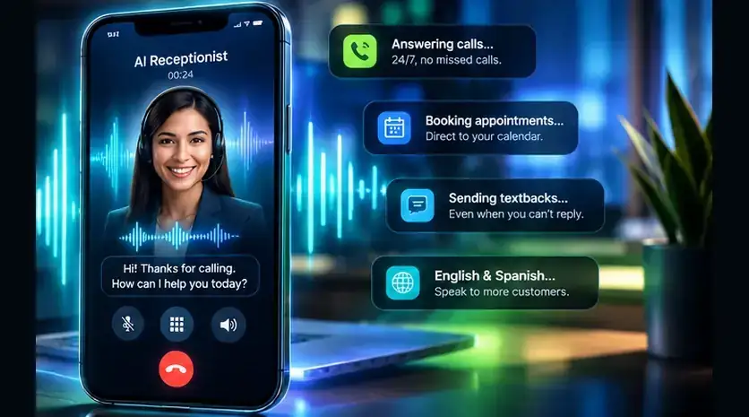 AI Receptionist answering a call