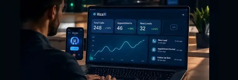 Rizzifi AI receptionist command center dashboard