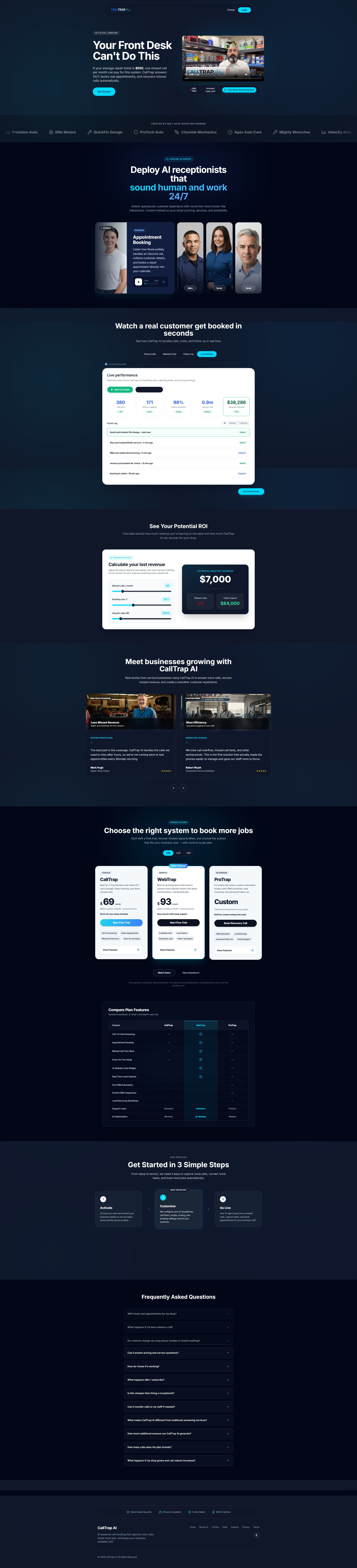 CallTrap AI Receptionist