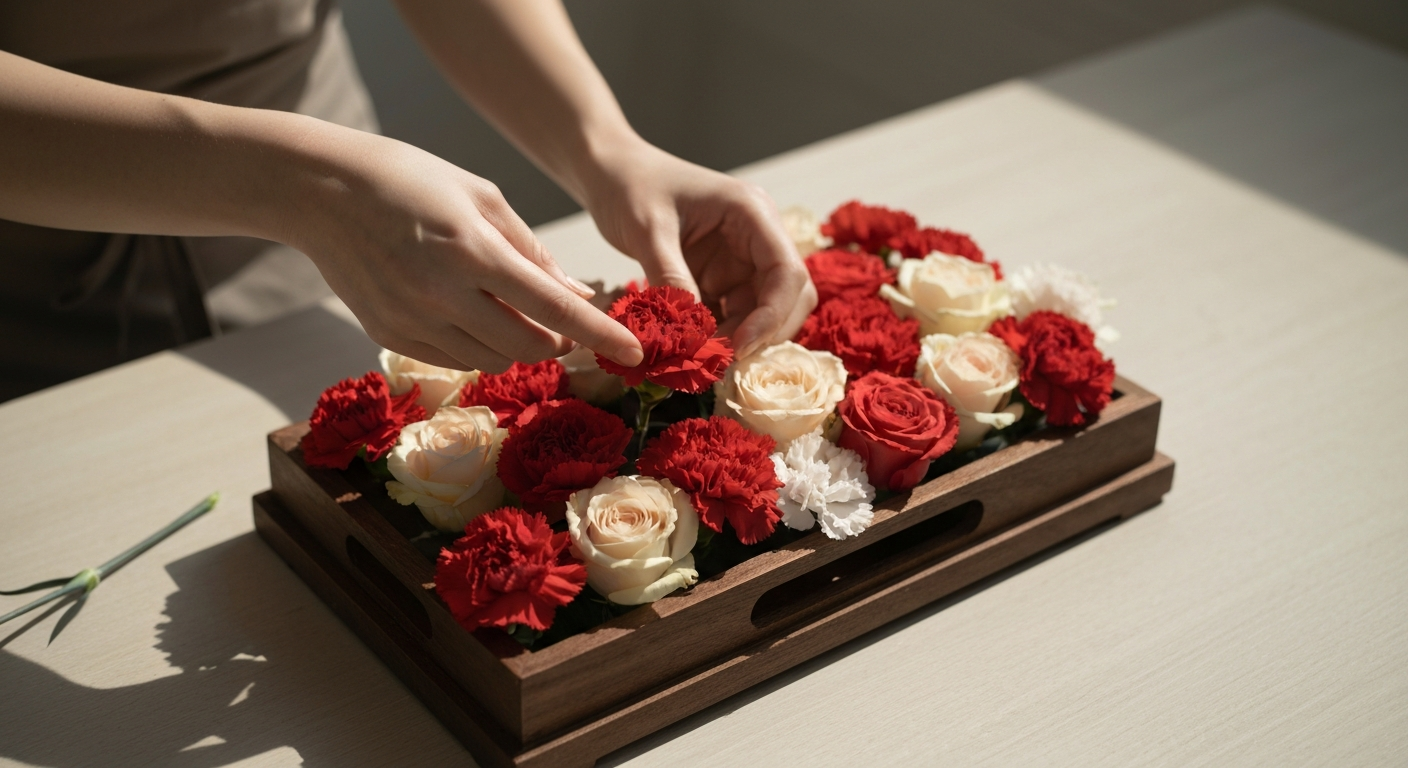 Floral styling in progress