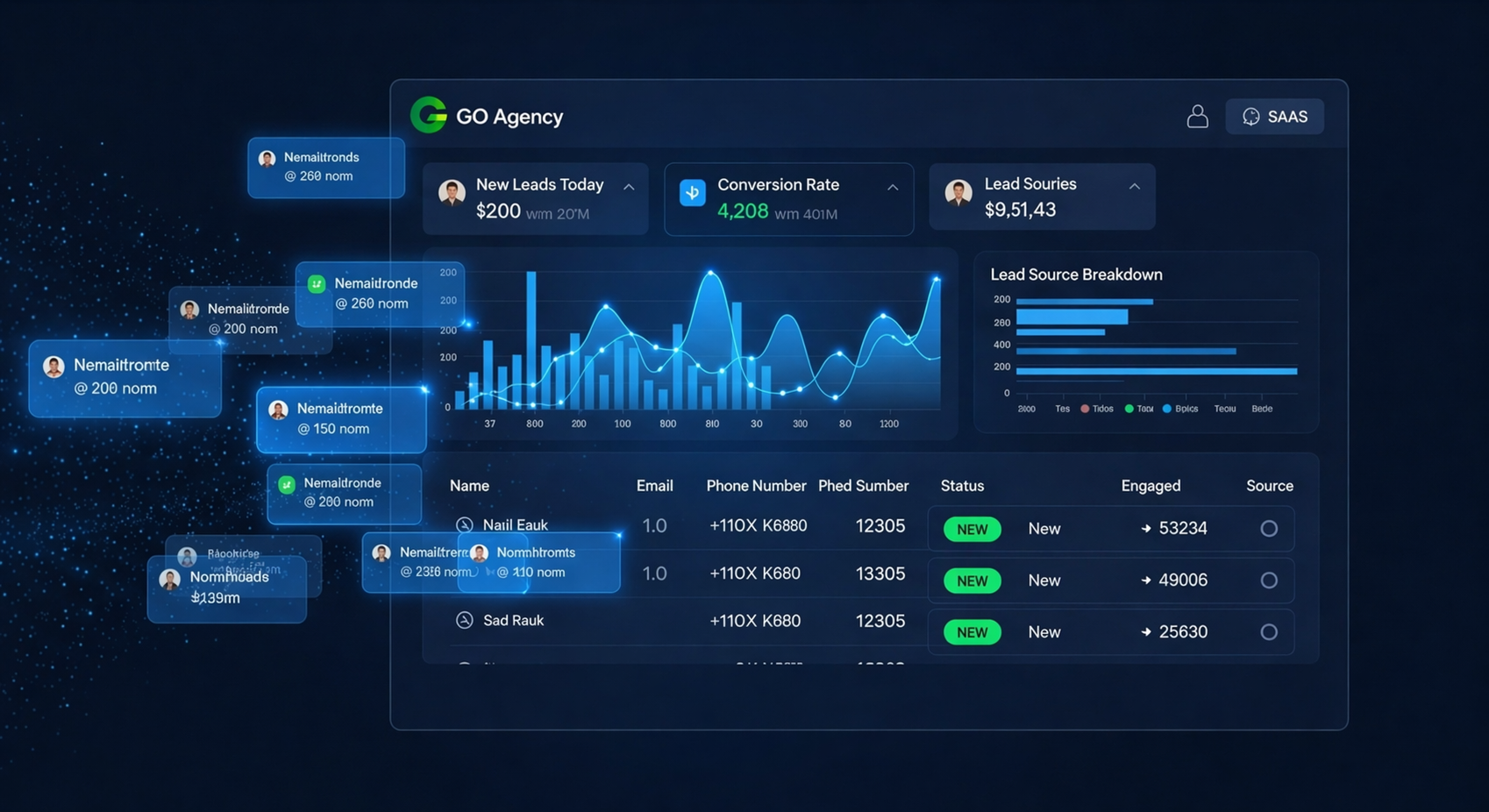 GO Agency AI Identity Resolution Dashboard showing real-time lead identification and conversion analytics