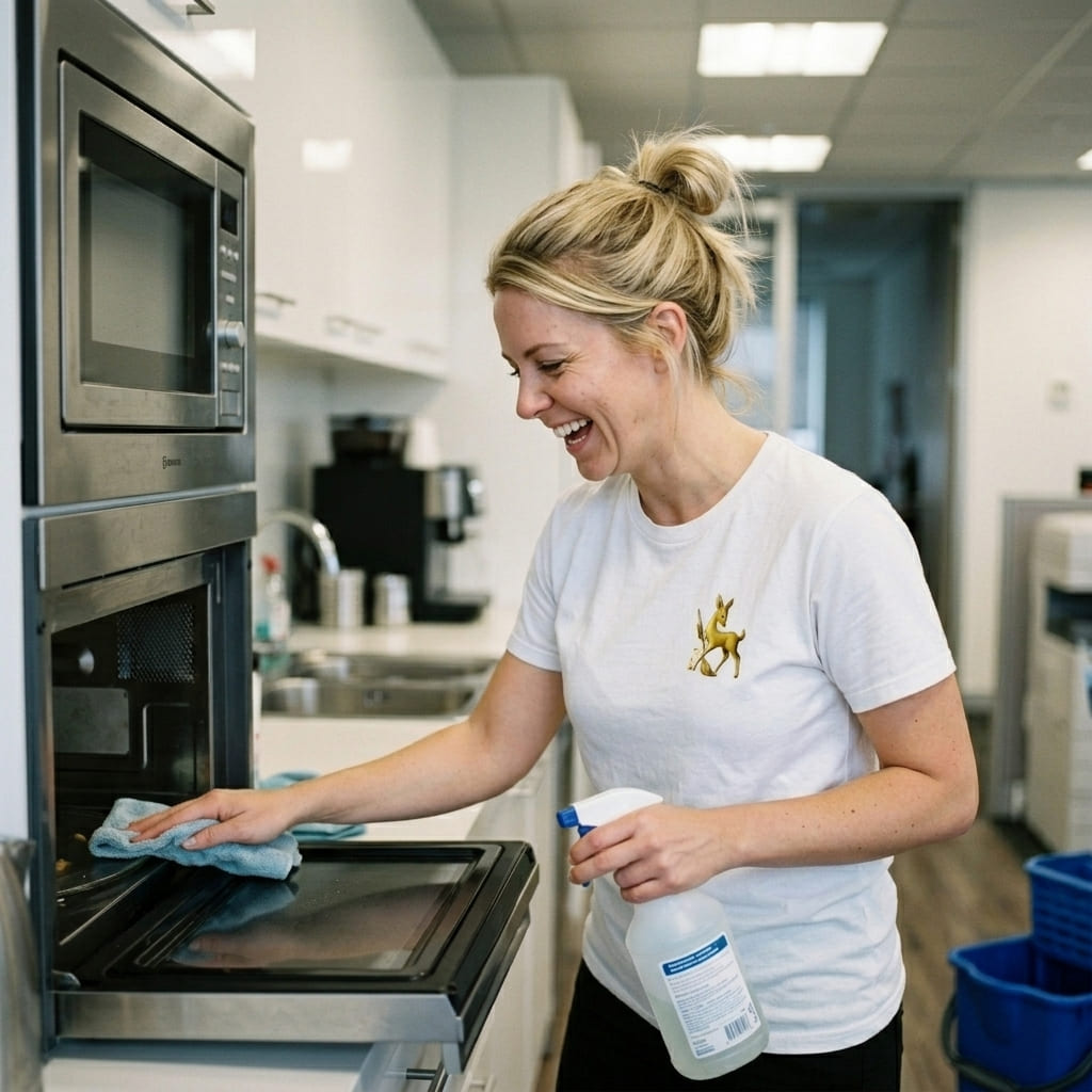 Ukázka úklidu kanceláří - čištění kuchyňky - úklid firem Uherské Hradiště