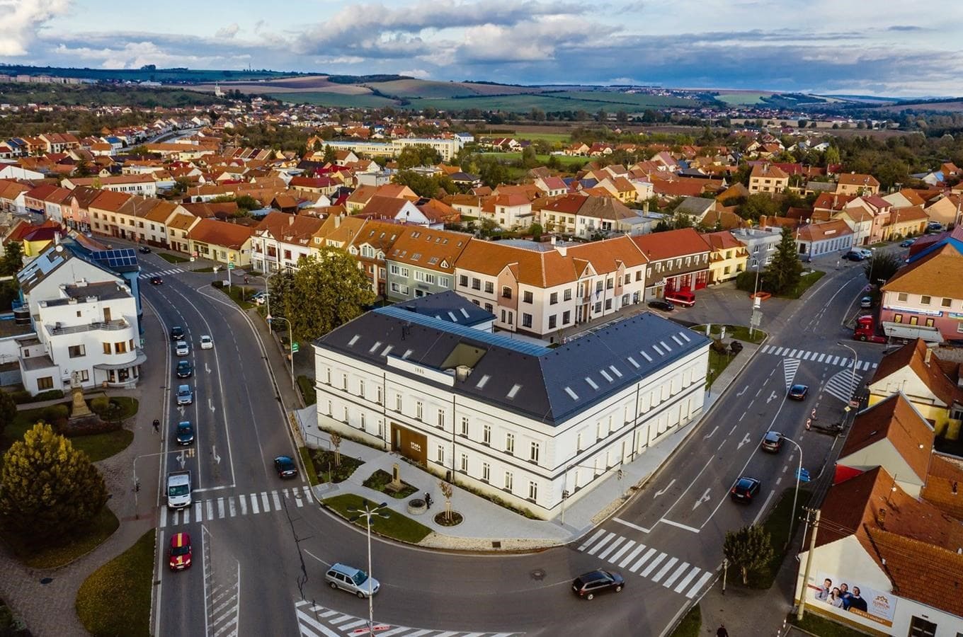 Úklidové služby Kunovice - letecký pohled na centrum města