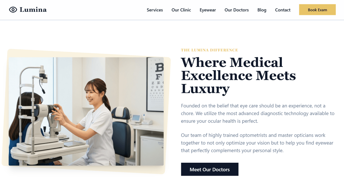 Lumina Eye Care Section