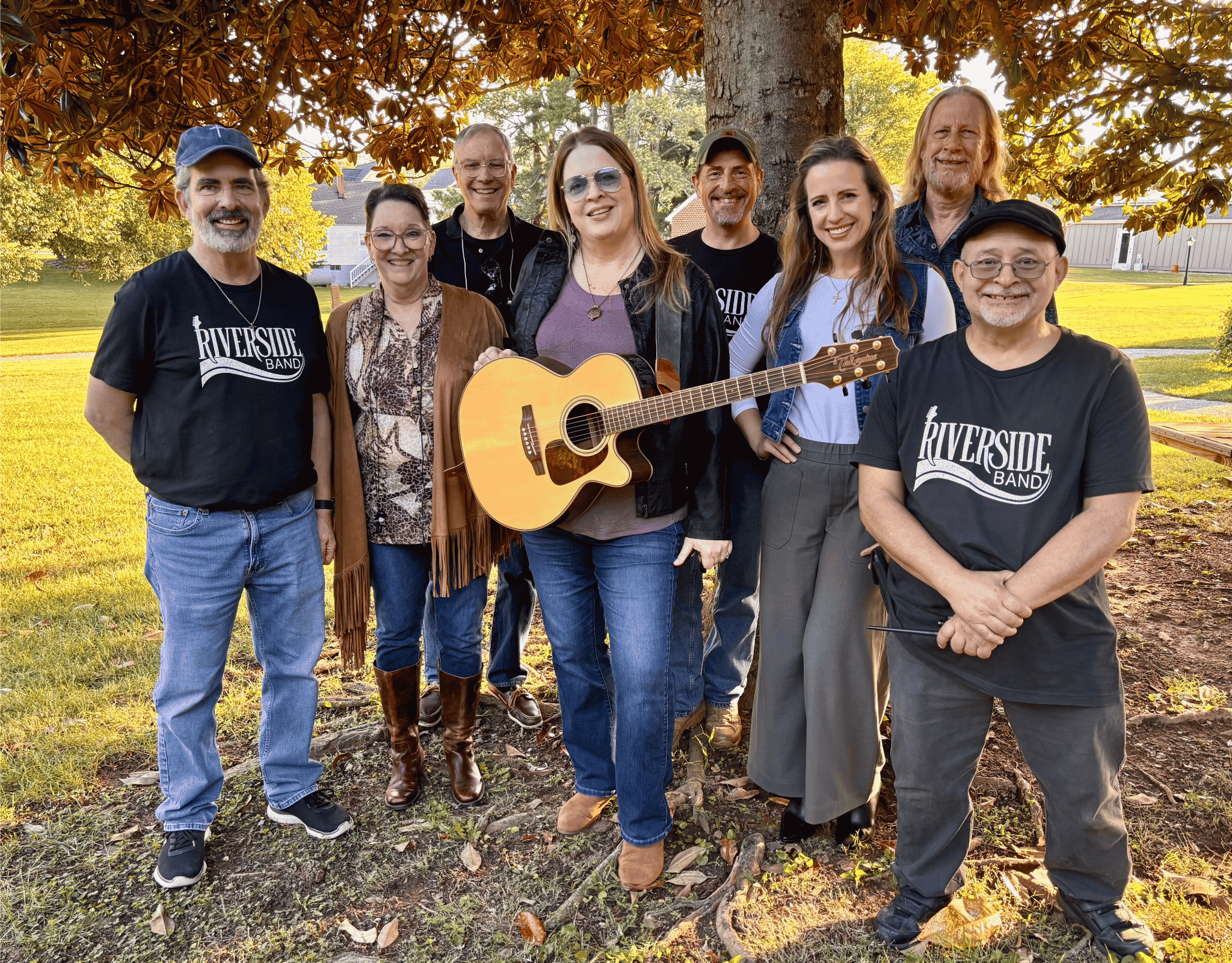 Riverside Band Members — click a hotspot to meet the band