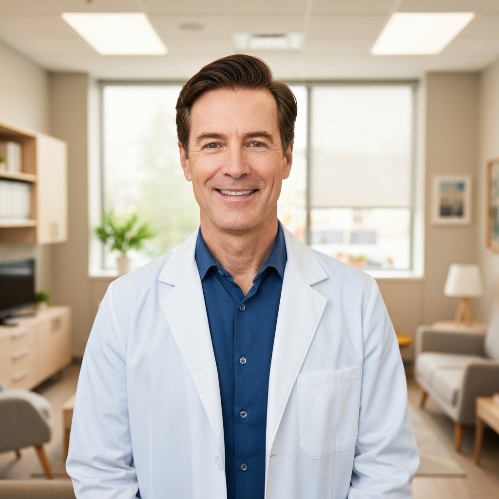 Caring behavioral health professional smiling warmly
