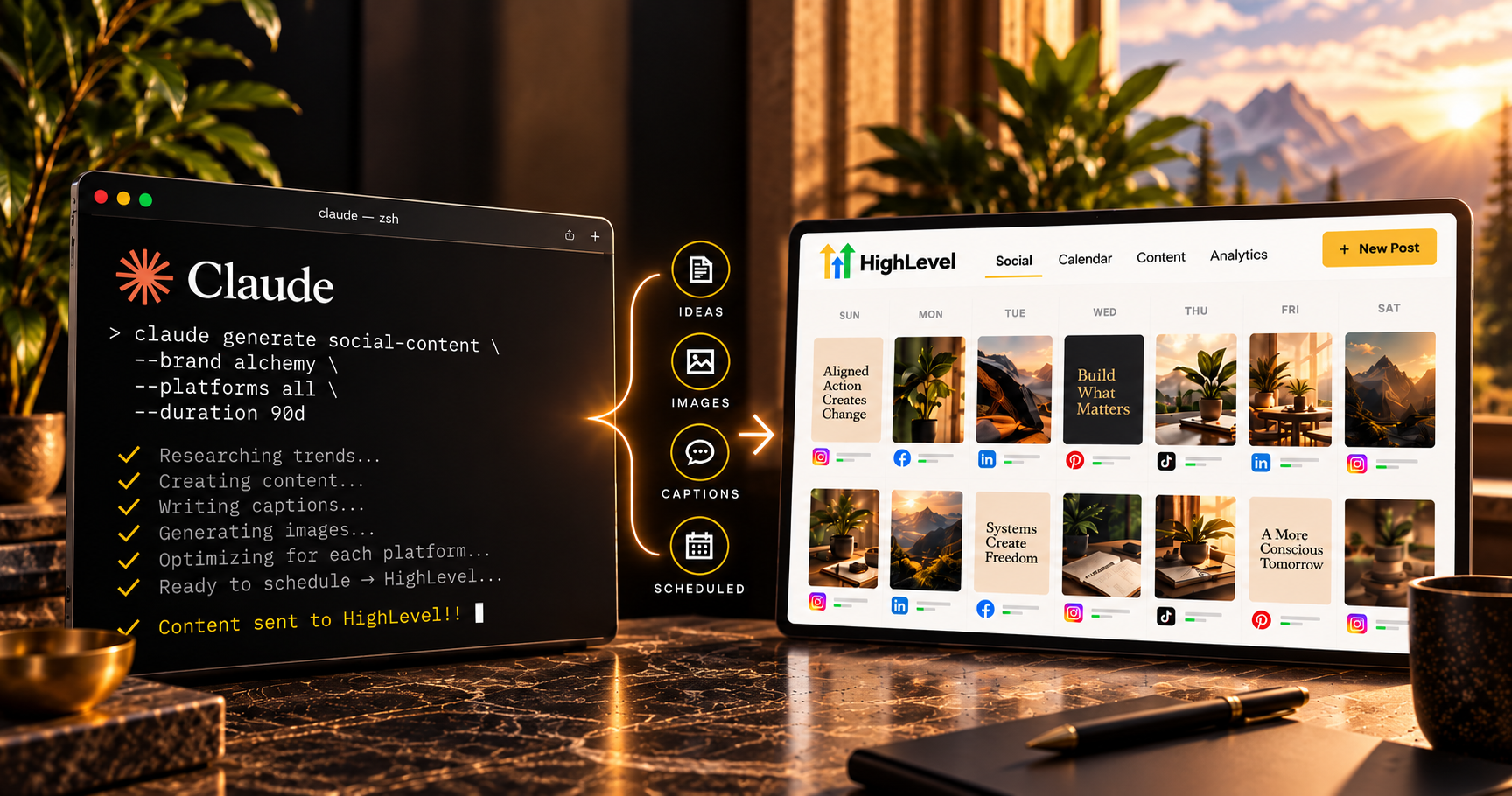 Flow Content System — AI to Social Content Planner workflow