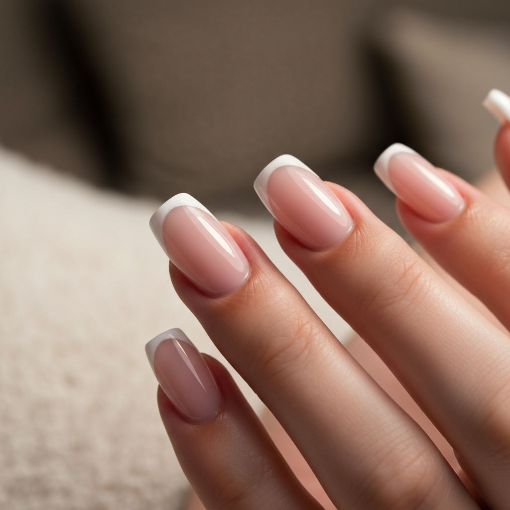 Close up of a flawless gel manicure