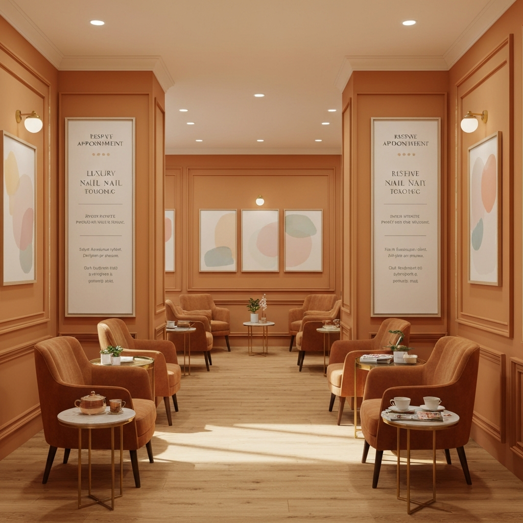 Relaxing luxury nail spa waiting area in Arlington VA