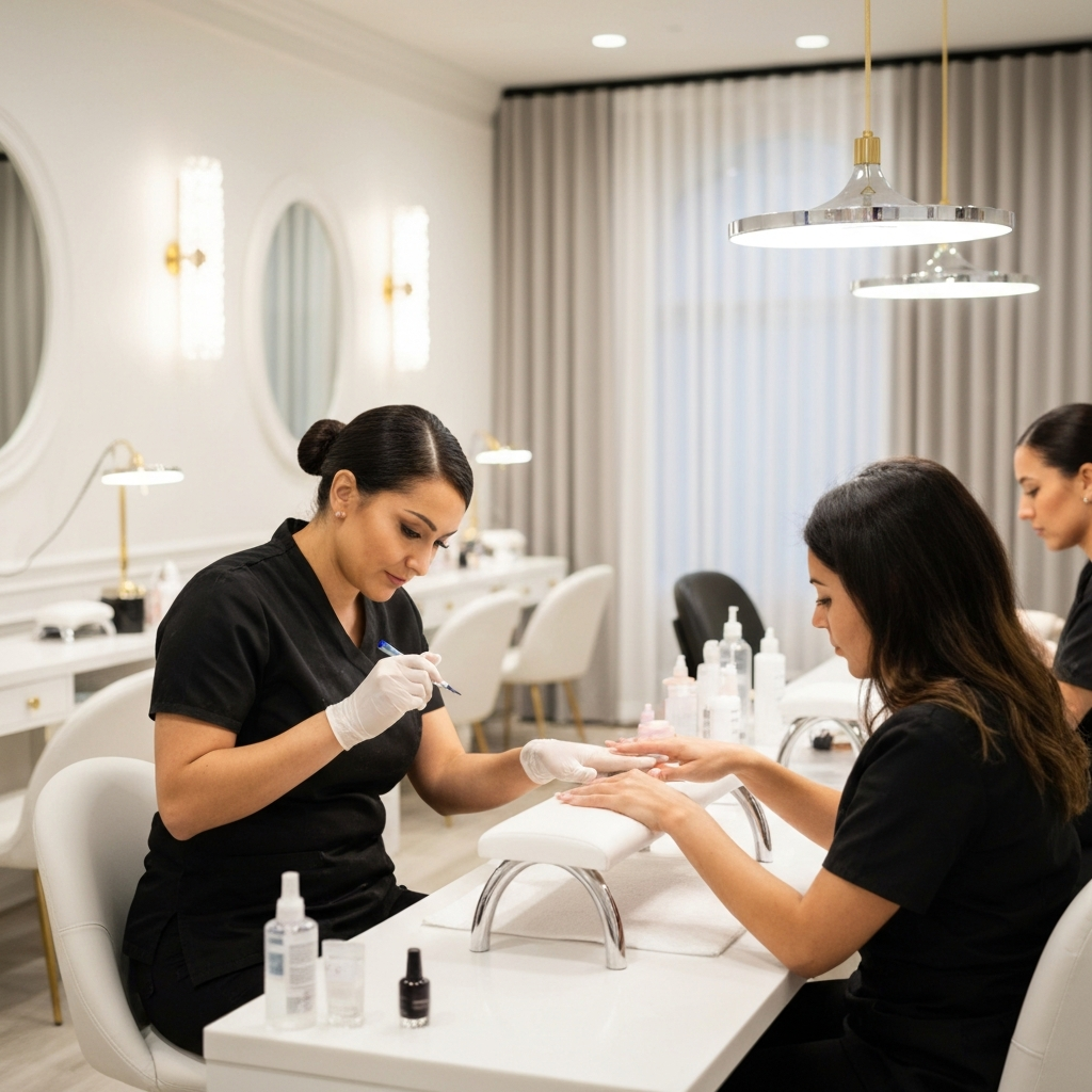 Professional licensed nail technicians at Tenley Nail Spa in Arlington VA