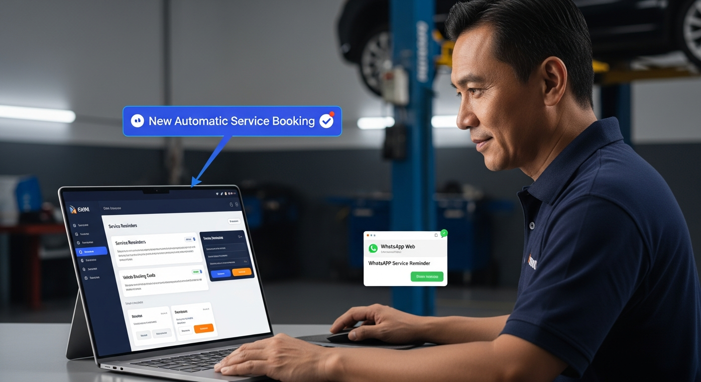 Dashboard CRM Bengkel Mobil dan Motor di Indonesia