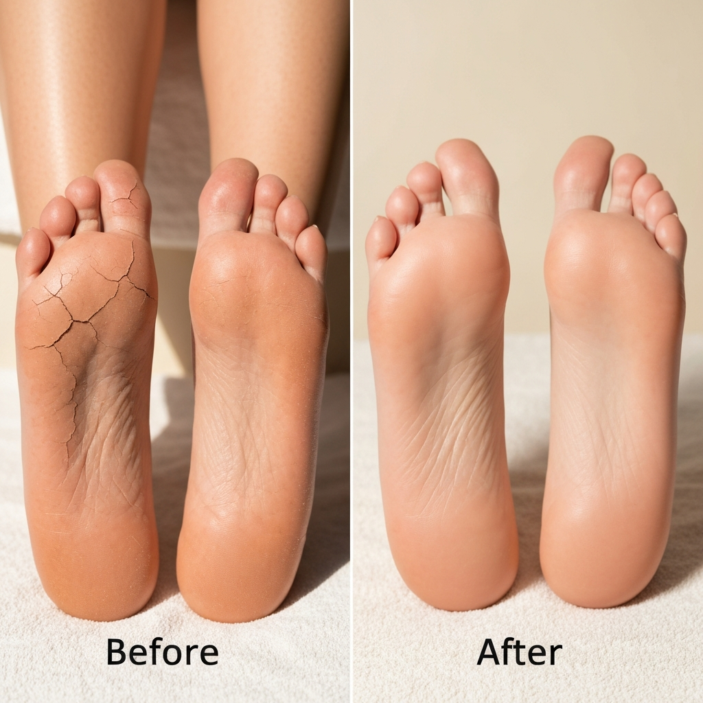 Cracked heel treatment before and after in Bethesda MD