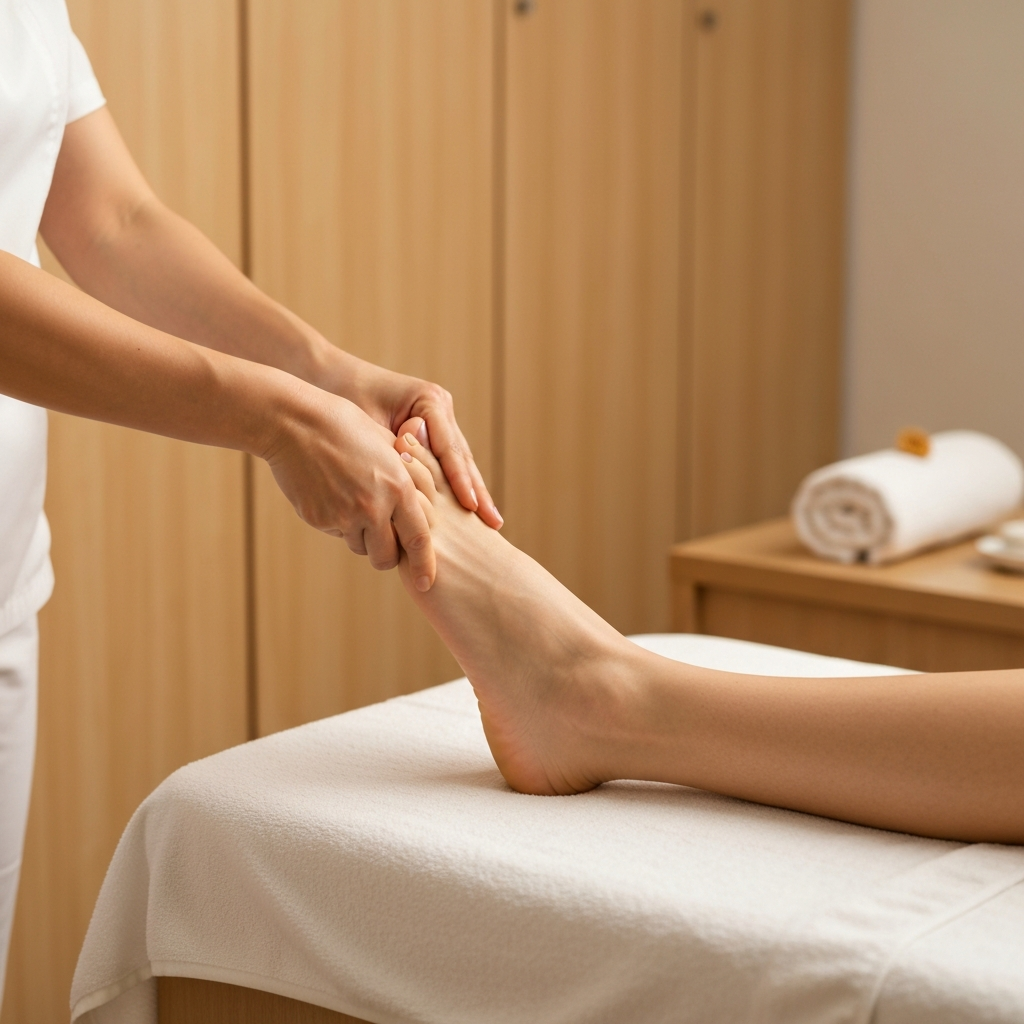 Relaxing pressure point foot massage