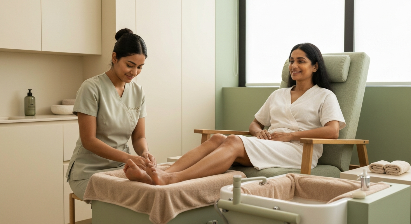 Luxury foot recovery pedicure at Tips To Toes Bethesda